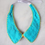 Kitten Collar - Bright blue with orange and white daisies