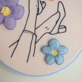 Falling through Daisies - Needle felted and hand embroidered art