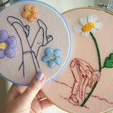 Falling through Daisies - Needle felted and hand embroidered art