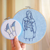 Vintage Denim - Hand Embroidered Art