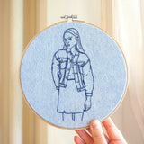 Vintage Denim - Hand Embroidered Art