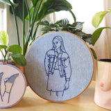 Vintage Denim - Hand Embroidered Art